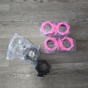 set of 3 weight lifting clamps hold weight on bar